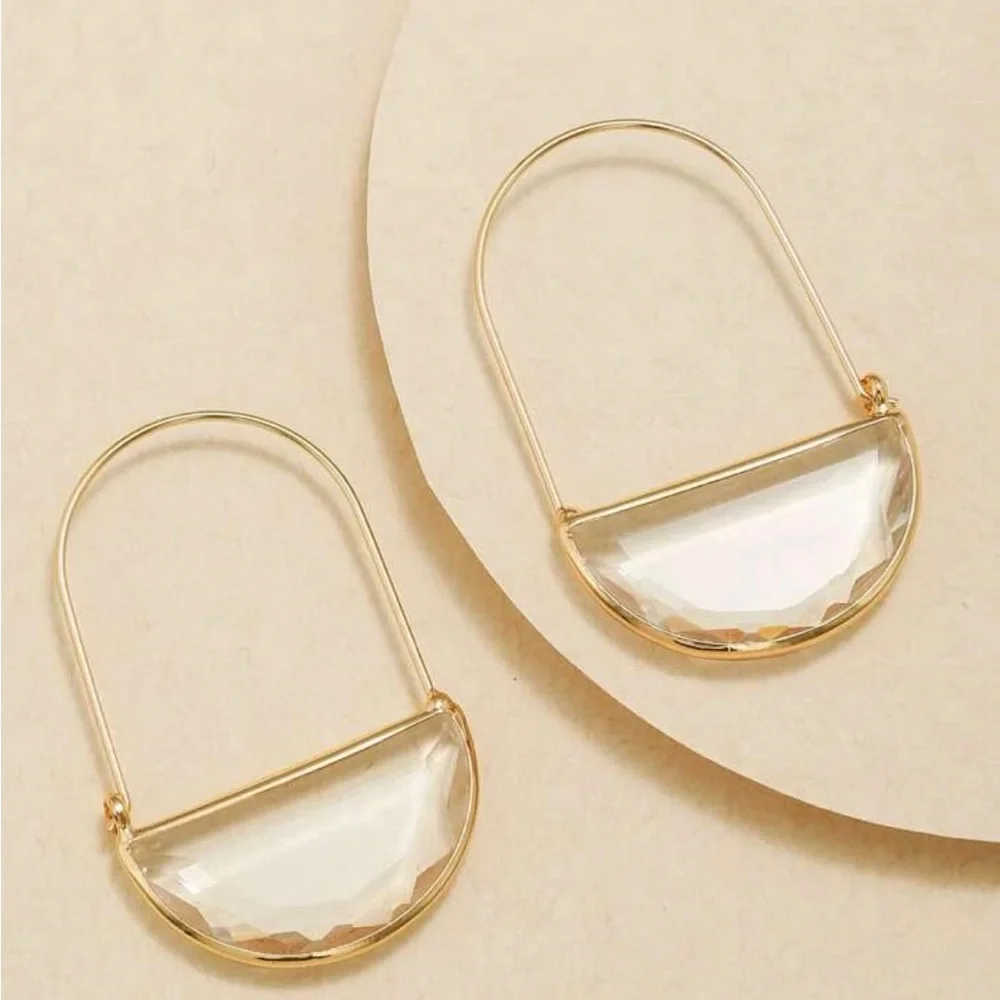 Anthropologie Crescent Hoop Earrings - Picture 3 of 4